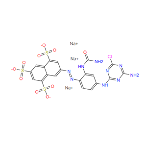 活性金黄 K-2RA,trisodium 7-[[2-[(aminocarbonyl)amino]-4-[(4-amino-6-chloro-1,3,5-triazin-2-yl)amino]phenyl]azo]naphthalene-1,3,5-trisulphonate
