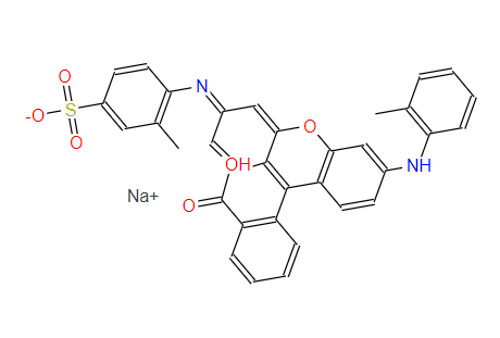 9-(2-羧基苯基)-3-[(2-甲基苯基)氨基]-6-[(2-甲基-4-磺苯基)氨基]呫吨鎓单钠内盐,ACID VIOLET 9