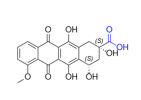 多柔比星杂质06,(2S,4S)-2,4,5,12-tetrahydroxy-7-methoxy-6,11-dioxo-1,2,3,4,6,11- hexahydrotetracene-2-carboxylic acid