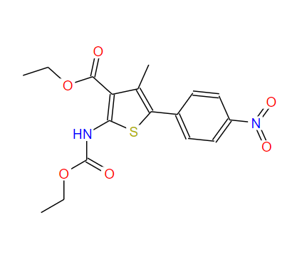 3-(乙氧基羰基)-4-甲基-5-(4-硝基苯基)噻吩-2-基氨基甲酸乙酯,ethyl 2-((ethoxycarbonyl)amino)-4-methyl-5-(4-nitrophenyl)thiophene-3-carboxylate
