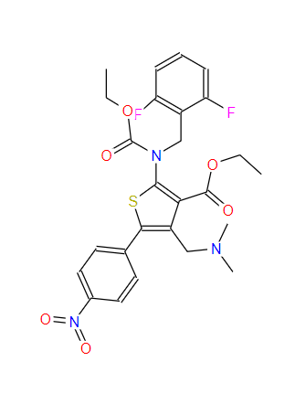 2-[(2 ,6-二氟苄基)乙氧基羰基氨基]-4-((二甲基氨基)甲基)-5-(4-硝基苯基)噻吩-3-甲酸乙酯,Ethyl 2-[(2,6-difluorobenzyl)(ethoxycarbonyl)amino]-4-[(dimethylamino)methyl]-5-(4-nitrophenyl)-3-thiophenecarboxylate