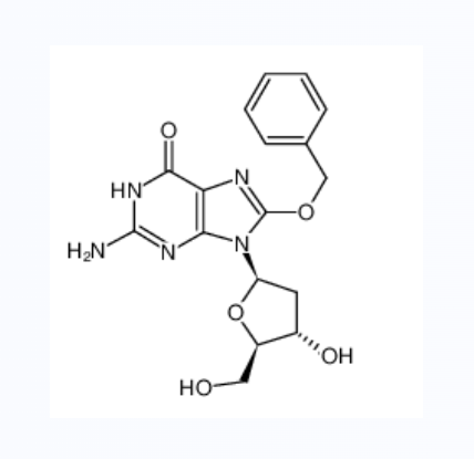 2'-脫氧-8-(苯基甲氧基)-鳥苷,2-amino-9-[(2R,5R)-4-hydroxy-5-(hydroxymethyl)oxolan-2-yl]-8-phenylmethoxy-3H-purin-6-one