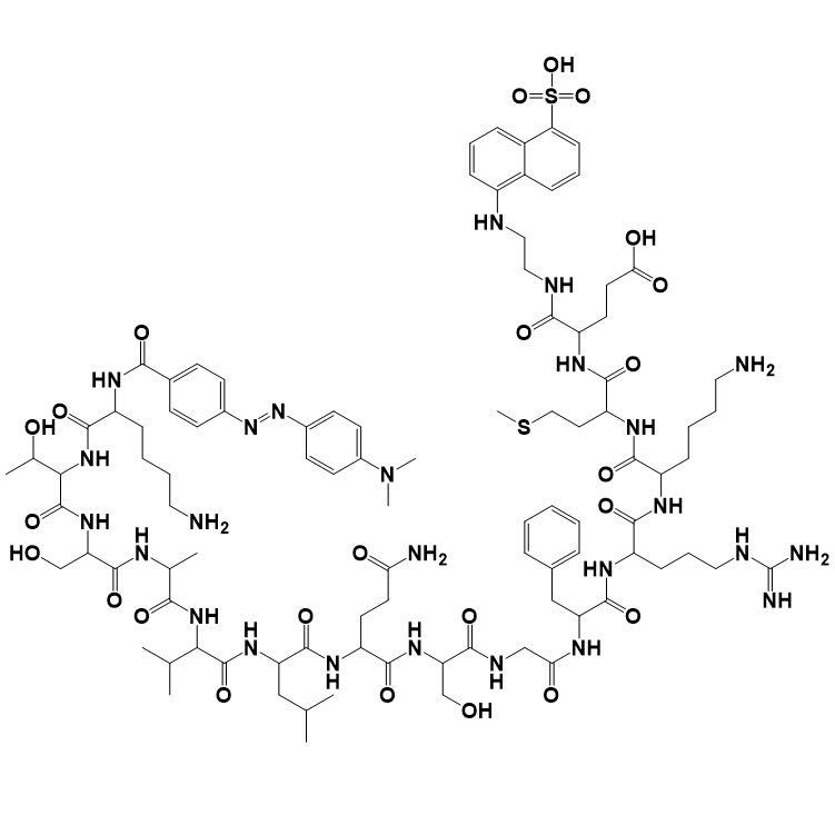 荧光淬灭肽,DABCYL-Lys-HCoV-SARS Replicase Polyprotein 1ab (3235-3246)-Glu-EDANS
