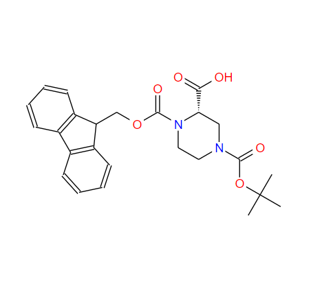 (S)-1-(((9H-芴-9-基)甲氧基)羰基)-4-(叔丁氧基羰基)哌嗪-2-羧酸,(2S)-1-(9H-fluoren-9-ylmethoxycarbonyl)-4-[(2-methylpropan-2-yl)oxycarbonyl]piperazine-2-carboxylic acid