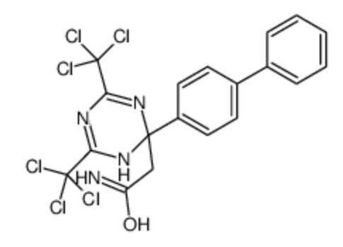 2-[1,1'-biphenyl]-4-yl-4,6-bis(trichloromethyl)-1,3,5-triazin-2-acetamide,2-[1,1'-biphenyl]-4-yl-4,6-bis(trichloromethyl)-1,3,5-triazin-2-acetamide