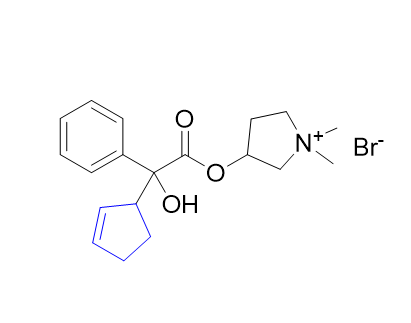 格隆溴铵杂质07,3-(2-(cyclopent-2-en-1-yl)-2-hydroxy-2-phenylacetoxy)-1,1-dimethylpyrrolidin-1-ium bromide