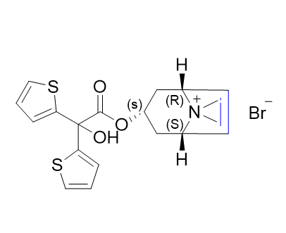 噻托溴銨雜質(zhì)25,(1R,3s,5S)-3-[[hydroxy[di(thiophen-2-yl)]acetyl]oxy]-8,8- dimethyl-8-azabicyclo[3.2.1]oct-6-en-8-ium bromide