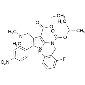 2-[(2,6-二氟苄基)异丙氧基羰基氨基]-4-二甲基氨基甲基-5-(4-硝基苯基)噻吩-3-甲酸乙酯