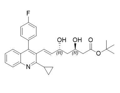 匹伐他汀杂质10,tert-butyl (3R,5R,E)-7-(2-cyclopropyl-4-(4-fluorophenyl)quinolin-3-yl)-3,5-dihydroxyhept-6-enoate