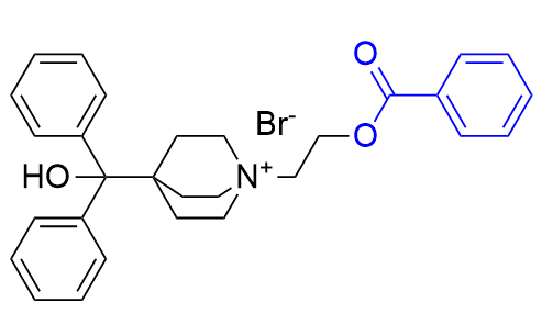 芜地溴铵杂质03,1-(2-(benzoyloxy)ethyl)-4-(hydroxydiphenylmethyl)quinuclidin-1- ium bromide