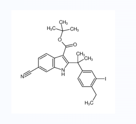 艾乐替尼中间体,tert-butyl 6-cyano-2-(2-(4-ethyl-3-iodophenyl)propan-2-yl)-1H-indole-3-carboxylate