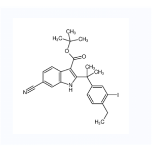 艾乐替尼中间体,tert-butyl 6-cyano-2-(2-(4-ethyl-3-iodophenyl)propan-2-yl)-1H-indole-3-carboxylate