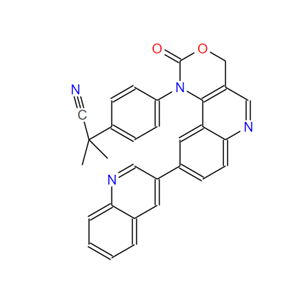 alpha,alpha-二甲基-4-[2-氧代-9-(3-喹啉基)-2H-[1,3]恶嗪并[5,4-c]喹啉-1(4H)-基]-苯乙腈,2-methyl-2-[4-(2-oxo-9-quinolin-3-yl-4H-[1,3]oxazino[5,4-c]quinolin-1-yl)phenyl]propanenitrile