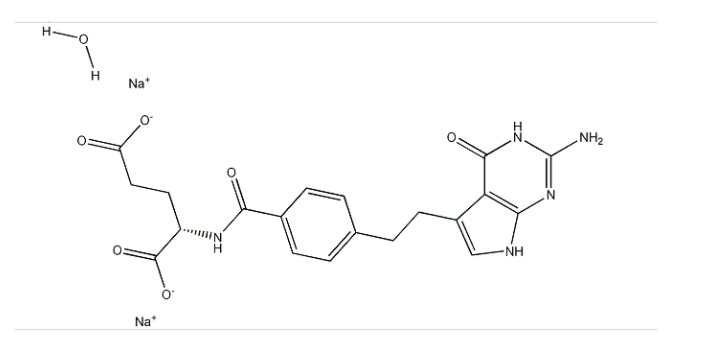 培美曲赛二钠七水合物,N-[4-[2-(2-Amino-4,7-dihydro-4-oxo-3H-pyrrolo[2,3-d]pyrimidin-5-yl)ethyl]benzoyl]-L-glutamic acid disodium salt hydrate