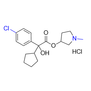 格隆溴銨雜質(zhì)09,1-methylpyrrolidin-3-yl 2-(4-chlorophenyl)-2-cyclopentyl- 2-hydroxyacetate hydrochloride