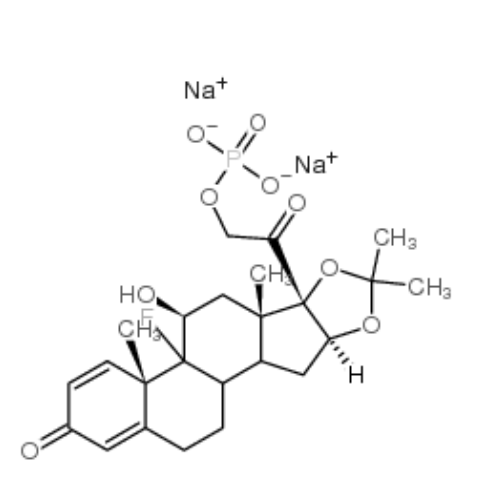 Pregna-1,4-diene-3,20-dione, 9-fluoro-11-hydroxy-16,17-[(1-methylethylidene)bis(oxy)]-21-(phosphonoo,Pregna-1,4-diene-3,20-dione, 9-fluoro-11-hydroxy-16,17-[(1-methylethylidene)bis(oxy)]-21-(phosphonooxy)-, disodium salt, (11beta,16alpha)-