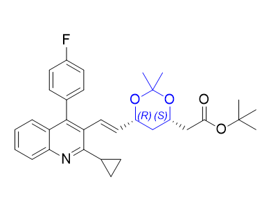 匹伐他汀杂质14,tert-butyl 2-((4S,6R)-6-((E)-2-(2-cyclopropyl-4-(4-fluorophenyl) quinolin-3-yl)vinyl)-2,2-dimethyl-1,3-dioxan-4-yl)acetate