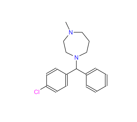 苯甲庚嗪,1-[(4-chlorophenyl)-phenylmethyl]-4-methyl-1,4-diazepane