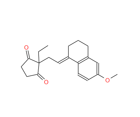 2-[2-(3,4-dihydro-6-methoxy-1(2H)-naphthalenylidene)ethyl]-2-ethyl-1,3-cyclopentanedione,2-[2-(3,4-dihydro-6-methoxy-1(2H)-naphthalenylidene)ethyl]-2-ethyl-1,3-cyclopentanedione