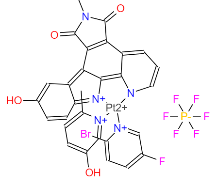 2-氟-6-溴吡啶,Platinum(1+), (2-bromo-5-fluoropyridine-κN)(9-hydroxy-6-methylpyrido[2,3-a]pyrrolo[3,4-c]carbazole-5,7(1H,6H)-dionato-κN1,κN12)(6-methyl-3-pyridinol-κN1)-, (SP-4-2)-, hexafluorophosphate(1-)