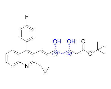匹伐他汀杂质15,tert-butyl (3S,5R,E)-7-(2-cyclopropyl-4-(4-fluorophenyl)quinolin- 3-yl)-3,5-dihydroxyhept-6-enoate