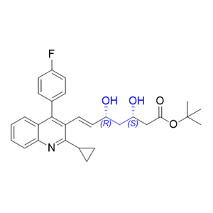 匹伐他汀杂质15,tert-butyl (3S,5R,E)-7-(2-cyclopropyl-4-(4-fluorophenyl)quinolin- 3-yl)-3,5-dihydroxyhept-6-enoate