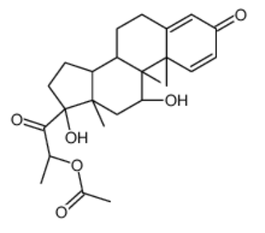 9-fluoro-11beta,17alpha-dihydroxy-17-(S)-lactoylandrosta-1,4-dien-3-one 17beta-acetate,9-fluoro-11beta,17alpha-dihydroxy-17-(S)-lactoylandrosta-1,4-dien-3-one 17beta-acetate