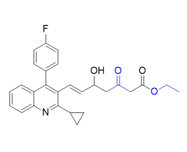 匹伐他汀杂质19,ethyl (E)-7-(2-cyclopropyl-4-(4-fluorophenyl)quinolin-3-yl)-5- hydroxy-3-oxohept-6-enoate
