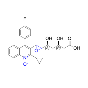 匹伐他汀杂质16,3-(3-((1S,3R)-4-carboxy-1,3-dihydroxybutyl)oxiran-2-yl)-2- cyclopropyl-4-(4-fluorophenyl)quinoline 1-oxide