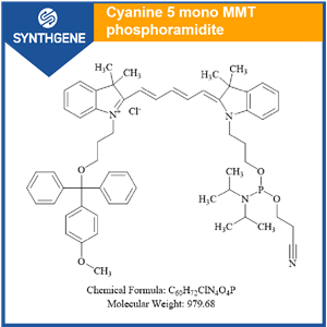 Cy5-亚磷酰胺,1-[3-(4-monomethoxytrityloxy)propyl]-1