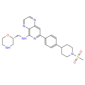 (S)-7-(4-(1-(methylsulfonyl)piperidin-4-yl)phenyl)-N-(morpholin-2-ylmethyl)pyrido[3,4-b]pyrazin-5-amine