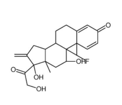 氟泼尼定,(8S,9R,10S,11S,13S,14S,17R)-9-fluoro-11,17-dihydroxy-17-(2-hydroxyacetyl)-10,13-dimethyl-16-methylidene-7,8,11,12,14,15-hexahydro-6H-cyclopenta[a]phenanthren-3-one