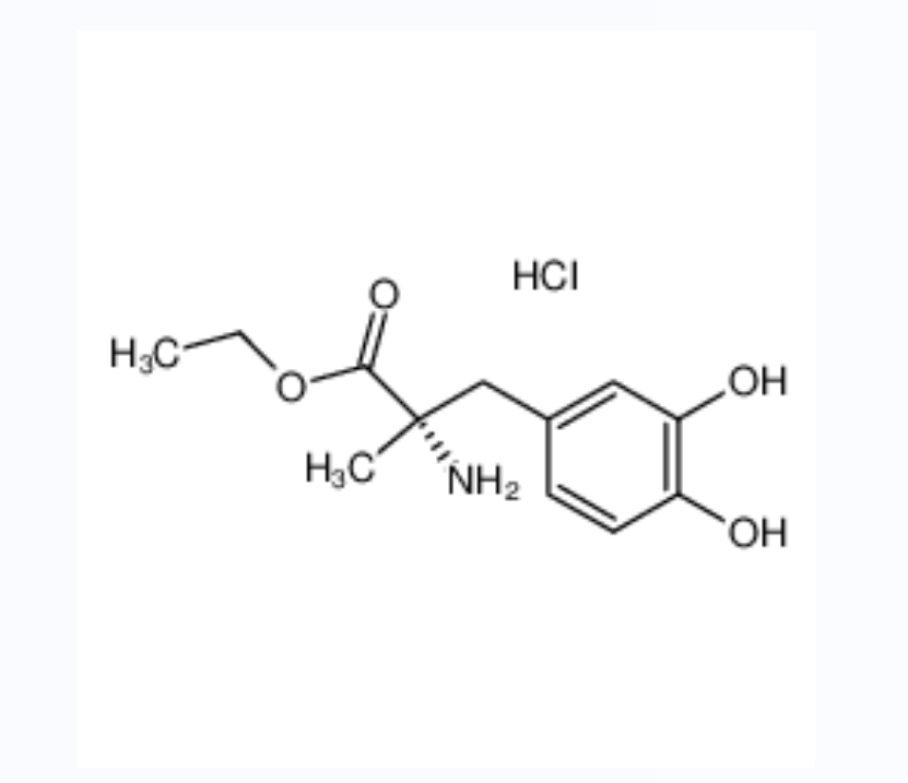 盐酸甲基多巴乙酯,ethyl (2S)-2-amino-3-(3,4-dihydroxyphenyl)-2-methylpropanoate,hydrochloride