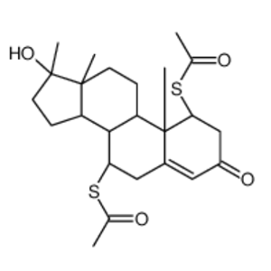 硫甲睾酮,S-[(1S,7R,8S,9S,10R,13S,14S,17S)-1-acetylsulfanyl-17-hydroxy-10,13,17-trimethyl-3-oxo-2,6,7,8,9,11,12,14,15,16-decahydro-1H-cyclopenta[a]phenanthren-7-yl] ethanethioate