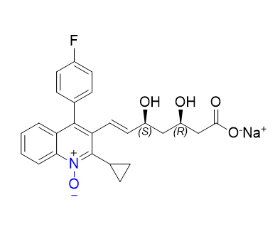 匹伐他汀杂质17,sodium (3R,5S,E)-7-(2-cyclopropyl-4-(4-fluorophenyl)-1- oxidoquinolin-3-yl)-3,5-dihydroxyhept-6-enoate