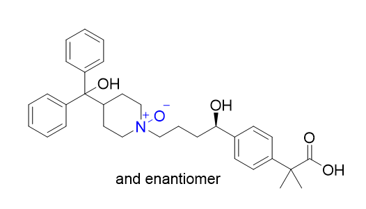 非索非那定杂质09,(RS)-1-(4-(4-(2-carboxypropan-2-yl)phenyl)-4-hydroxybutyl)-4-(hydroxydiphenylmethyl)piperidine 1-oxide