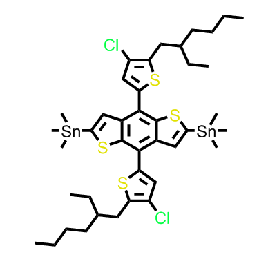 (4,8-二(4-氯-5-(2-乙基己基)噻吩-2-基)苯并[1,2-B:4,5-B']二噻吩-2,6-二基)双三甲基锡,(4,8-Bis(4-chloro-5-(2-ethylhexyl)thiophen-2-yl)benzo[1,2-b:4,5-b']dithiophene-2,6-diyl)bis(trimethylstannane)