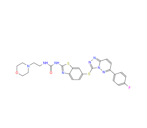 SAR125844,1-(6-{[6-(4-fluorophenyl)[1,2,4]triazolo[4,3-b]pyridazin-3-yl]sulfanyl}-1,3-benzothiazol-2-yl)-3-(2-morpholin-4-ylethyl)urea