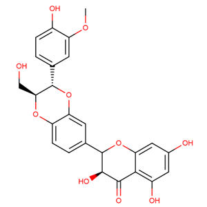 (2R,3R)-3,5,7-三羟基-2-((2R,3R)-3-(4-羟基-3-甲氧基苯基)-2-(羟甲基)-2,3-二氢苯并[b] [1,4]二氧杂环己烯-6-基)苯并二氢吡喃-4-酮,(2R,3R)-3,5,7-Trihydroxy-2-((2R,3R)-3-(4-hydroxy-3-methoxyphenyl)-2-(hydroxymethyl)-2,3-dihydrobenzo[b][1,4]dioxin-6-yl)chroman-4-one
