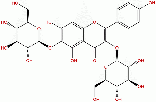 6-羥基山柰酚-3,6-二-O-葡萄糖苷,6-Hydroxykaempferol 3,6-diglucoside