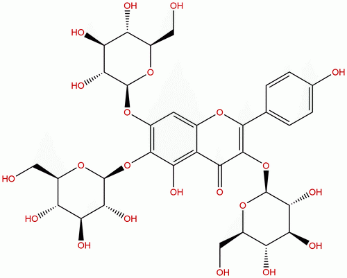 6-羟基山奈酚-3,6,7-三-O-葡萄糖苷,6-Hydroxykaempferol-3,6,7-triglucoside