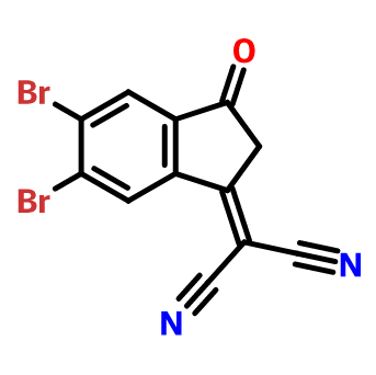 2-(5,6-二溴-3-氧代-2,3-二氢-1H-茚-1-亚基)丙二腈,2-(5,6-dibromo-2,3-dihydro-3-oxo-1H-inden-1-ylidene)-Propanedinitrile