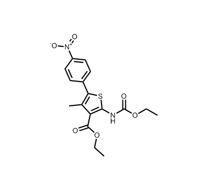 2-((乙氧基羰基)氨基)-4-甲基-5-(4-硝基苯基)噻吩-3-羧酸乙酯,Ethyl 2-((ethoxycarbonyl)amino)-4-methyl-5-(4-nitrophenyl)thiophene-3-carboxylate