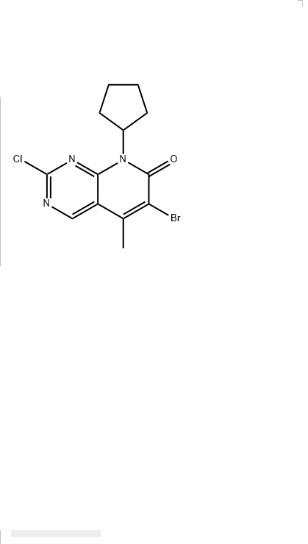 6-溴-2-氯-8-环戊基-5-甲基-吡啶并[2,3-D]嘧啶-7(8H)-酮,6-broMo-2-chloro-8-cyclopentyl-5-Methylpyrido[2,3-d]pyriMidin-7(8H)-one