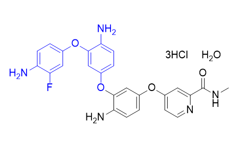 瑞戈非尼杂质09,4-(4-amino-3-(4-amino-3-(4-amino-3-fluorophenoxy)phenoxy) phenoxy)-N-methylpicolinamide trihydrochloride hydrate
