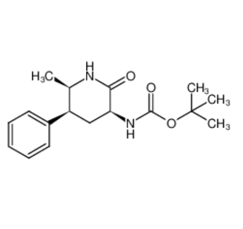 Carbamic acid, N-[(3S,5S,6R)-6-methyl-2-oxo-5-phenyl-3-piperidinyl]-, 1,1-dimethylethyl ester,Carbamic acid, N-[(3S,5S,6R)-6-methyl-2-oxo-5-phenyl-3-piperidinyl]-, 1,1-dimethylethyl ester
