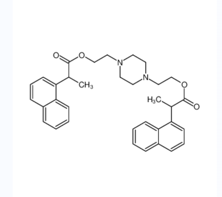 萘维林,2-[4-[2-(2-naphthalen-1-ylpropanoyloxy)ethyl]piperazin-1-yl]ethyl 2-naphthalen-1-ylpropanoate