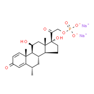 Pregna-1,4-diene-3,20-dione, 11,17-dihydroxy-6-methyl-21-(phosphonooxy)-, disodium salt, (6alpha,11b