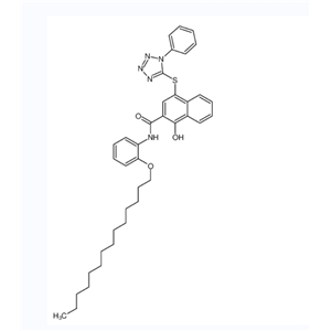 1-羟基-4-[(1-苯基-1氢-四唑-5-炔)硫]-N-[2-(十四烷氧)苯基]-2-萘甲酰胺,1-hydroxy-4-(1-phenyltetrazol-5-yl)sulfanyl-N-(2-tetradecoxyphenyl)naphthalene-2-carboxamide