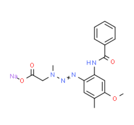 sodium [3-(4-benzamido-6-methoxy-m-tolyl)-1-methyl-2-triazeno]acetate,sodium [3-(4-benzamido-6-methoxy-m-tolyl)-1-methyl-2-triazeno]acetate